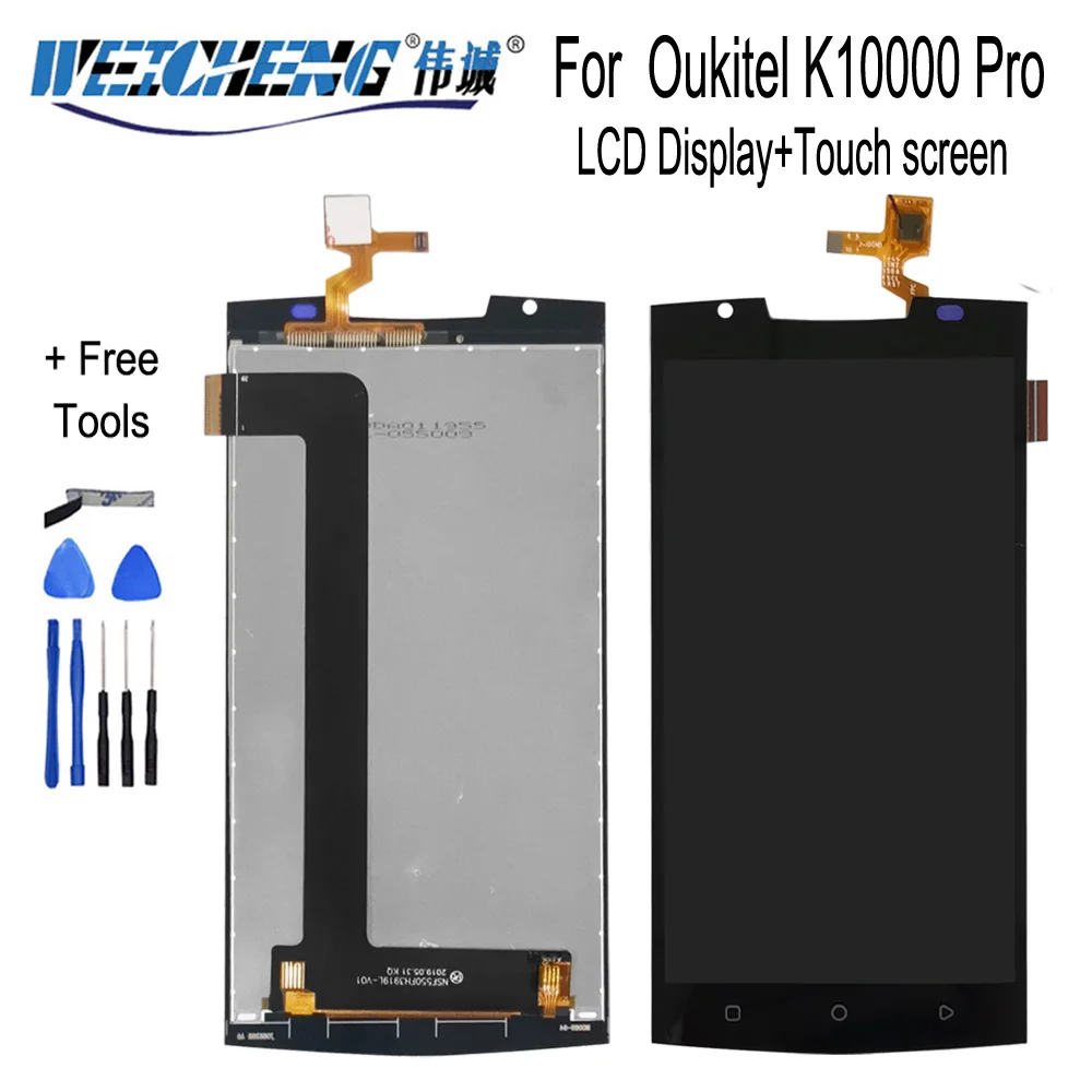 Ceny WEICHENG dla Oukitel K10000 Pro wyświetlacz LCD i zespół ekranu dotykowego akcesoria do telefonu komórkowego dla K10000 pro LCD + darmowe narzędzia