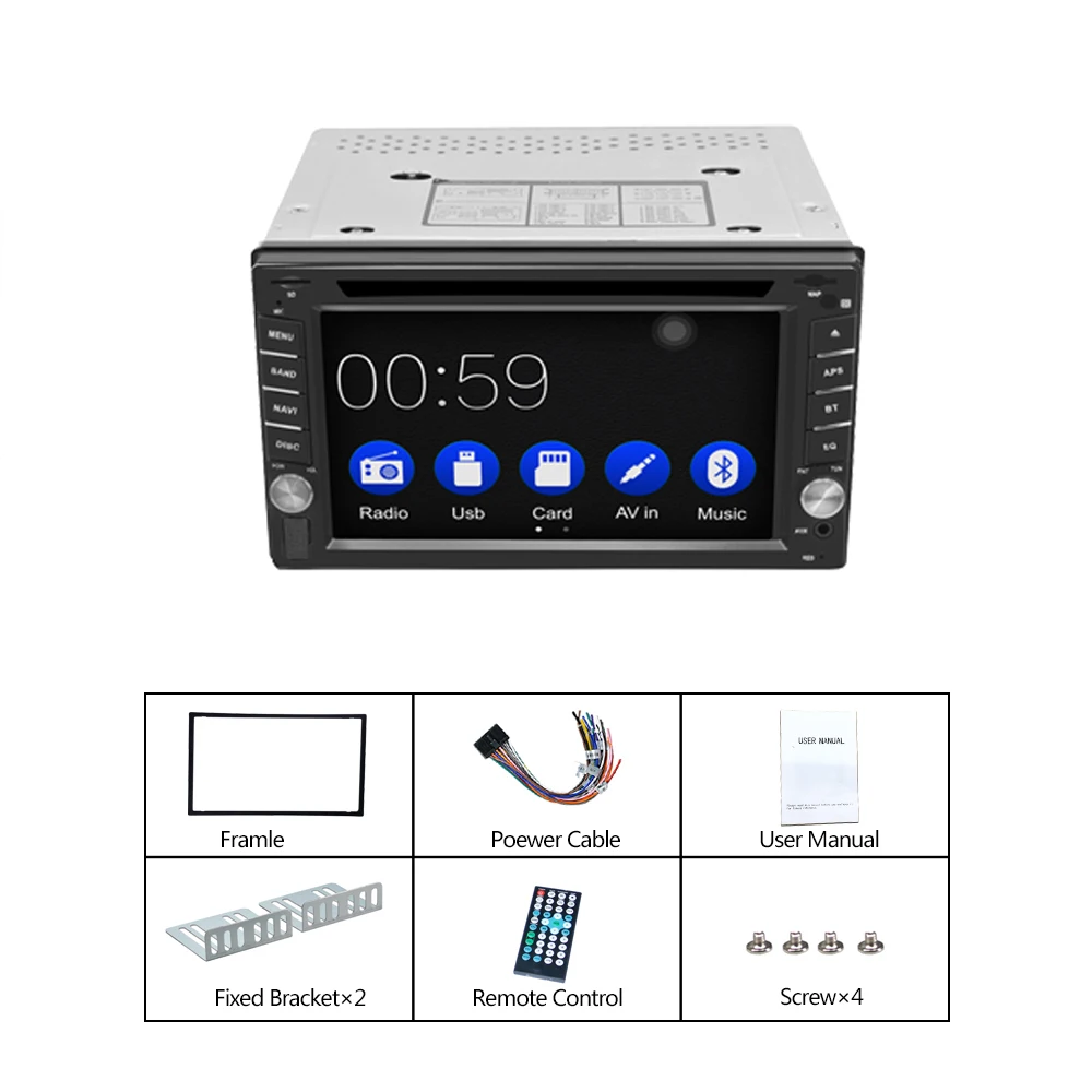 Perfect 6.2 Inch 2 Din Car Multimedia Player Radio Stereo WinCE bluetooth Carplay DVD Player Wifi For Navigation Support Rear Camera 10