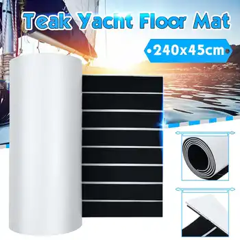 

1 Roll 2400x450mm Self-Adhesive EVA Foam Boat Flooring Decking Marine Yacht RV Caravan Faux Teak Decking Sheet Floor Decor Mat