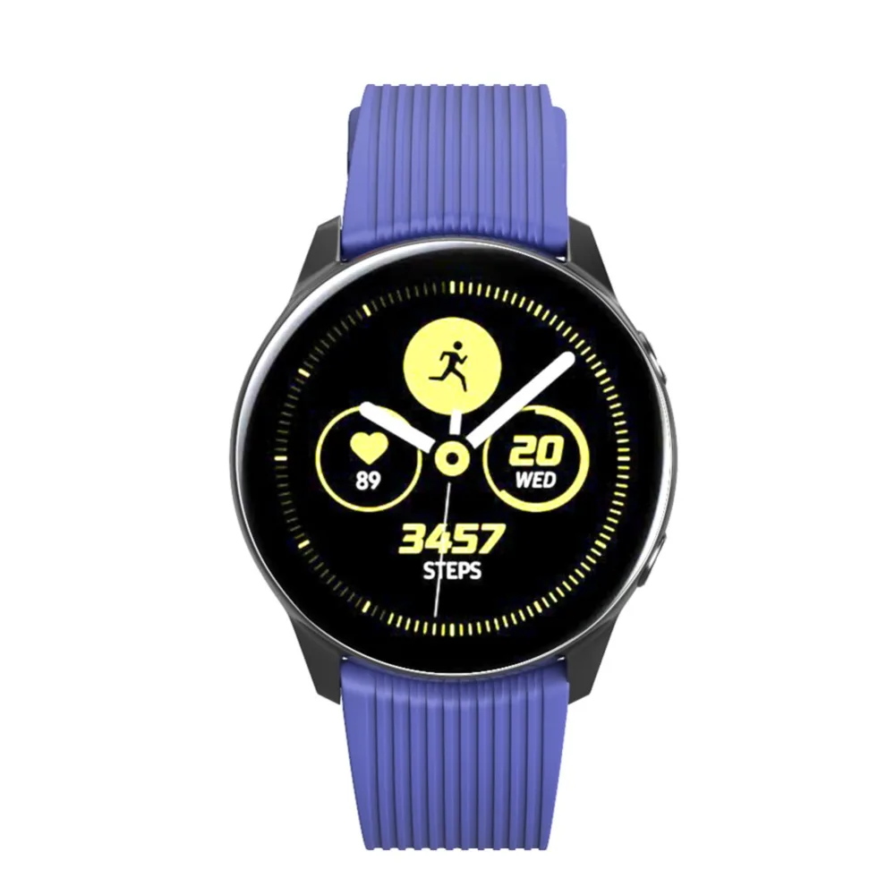 Регулируемый сменный ремешок для наручных часов аксессуары для Galaxy Watch Active полосатый силиконовый ремешок с пряжкой Ремешки для наручных часов