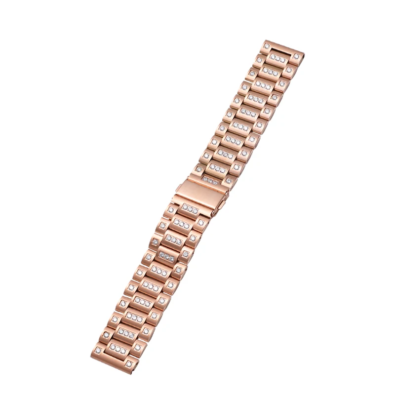 22mm Shiny Diamond Butterfly buckle Stainless Steel Replacement Bracelet Strap for Samsung Gear S3 Frontier / Classic Watch Band