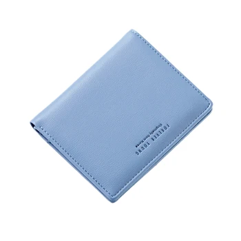 

Hot Fashion Thin Style Women Wallets Zipper Coin Bag In Back Blue Soft Leather Ladies Card Holder Slim Purse Female Wallet Small