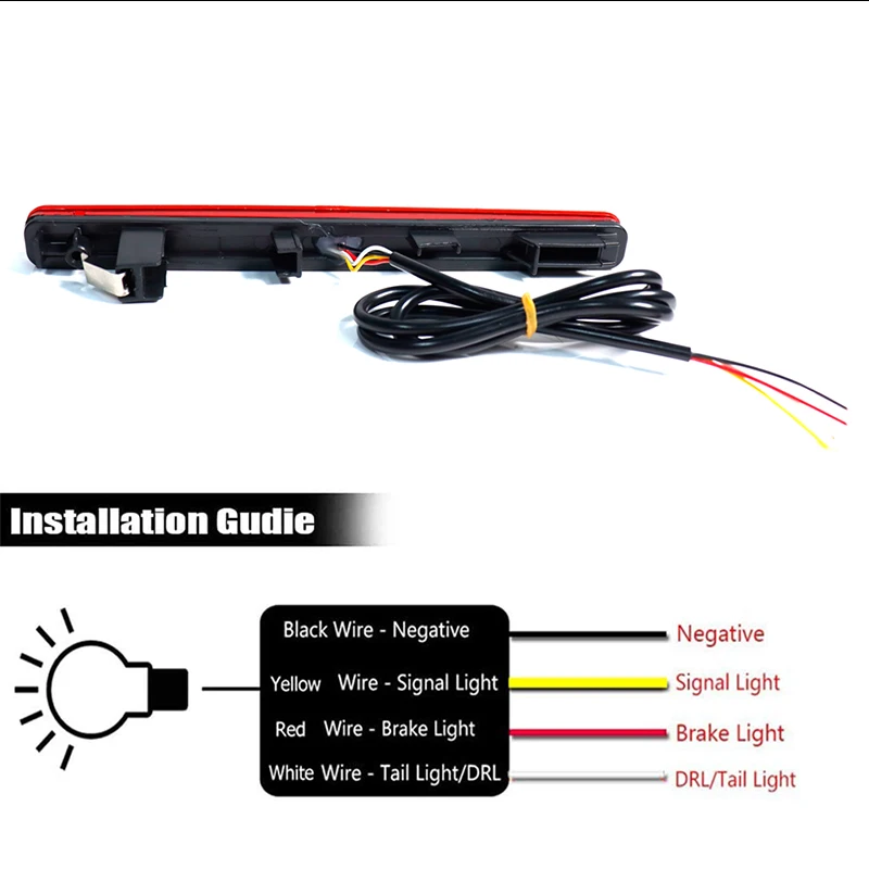 Gtinpuff-luz led vermelho para refletor traseiro de