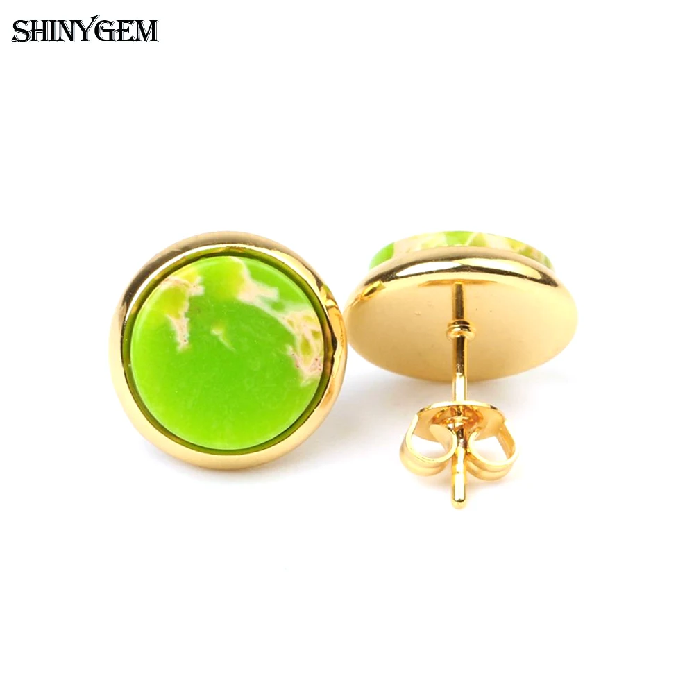 Женские серьги гвоздики с натуральным камнем 10 мм|stone earing|druzy stud earringsstud earrings |