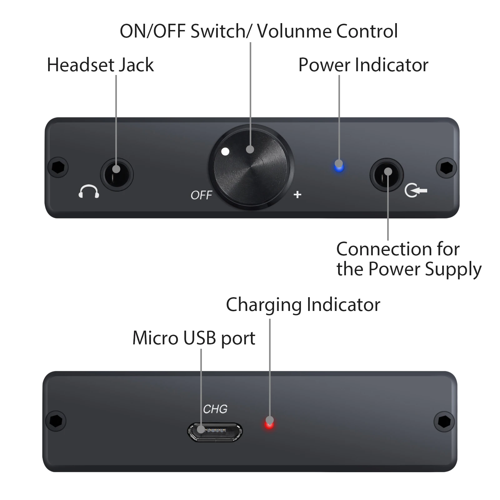 PROZOR Headphone Amplifier Aluminum HiFi Amp 3 5mm AUX Interface Stereo Audio Super Bass amp Earphone Amplifier For MP3 Players