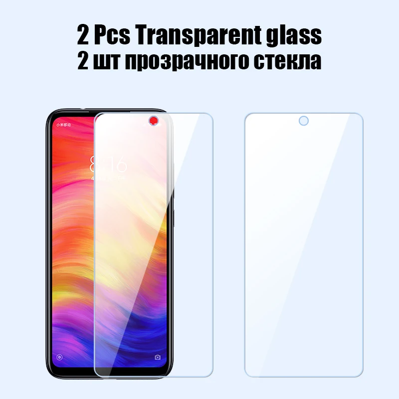 2in 1 Камера светильник объектив Защитная Стекло для Xiaomi Redmi 6 6A 7 7A закаленное Стекло Экран протектор Redmi 8A фотокамеры мгновенного действия 8 7 6 K20 Pro Стекло - Цвет: 2Pcs Tempered Glass