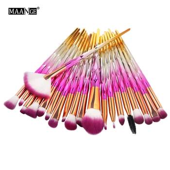 

MAANGE 10/20pcs Diamond Makeup Brushes Set Blending Power Eyeliner Eye shadow Brow Lip Foundation Makeup Brushes Set for Women