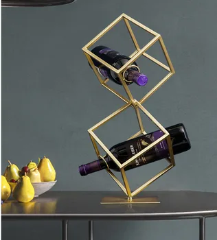 

Multi-layer structure stable and solid creative wine rack ornaments gold plating paint colorfast European living room household