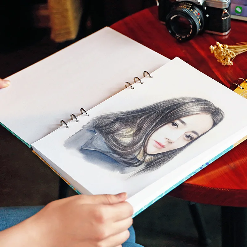 

Sketchpad A4 Hardfacing Sketch Book Leaflet Hipster Blank Color Lead Drawing Book College Student Simple Hand-Painted This