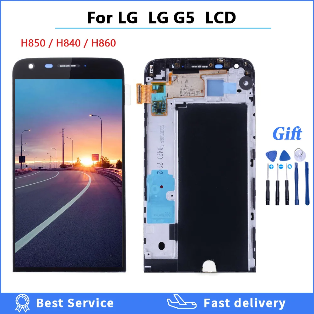 Display Lcd Da 5.3 Pollici Per Lg G5 Touch Screen Digitizer Con Telaio Di Montaggio Per Lg G5 Display Lcd H850 H840 H860 F700 Schermo Lcd