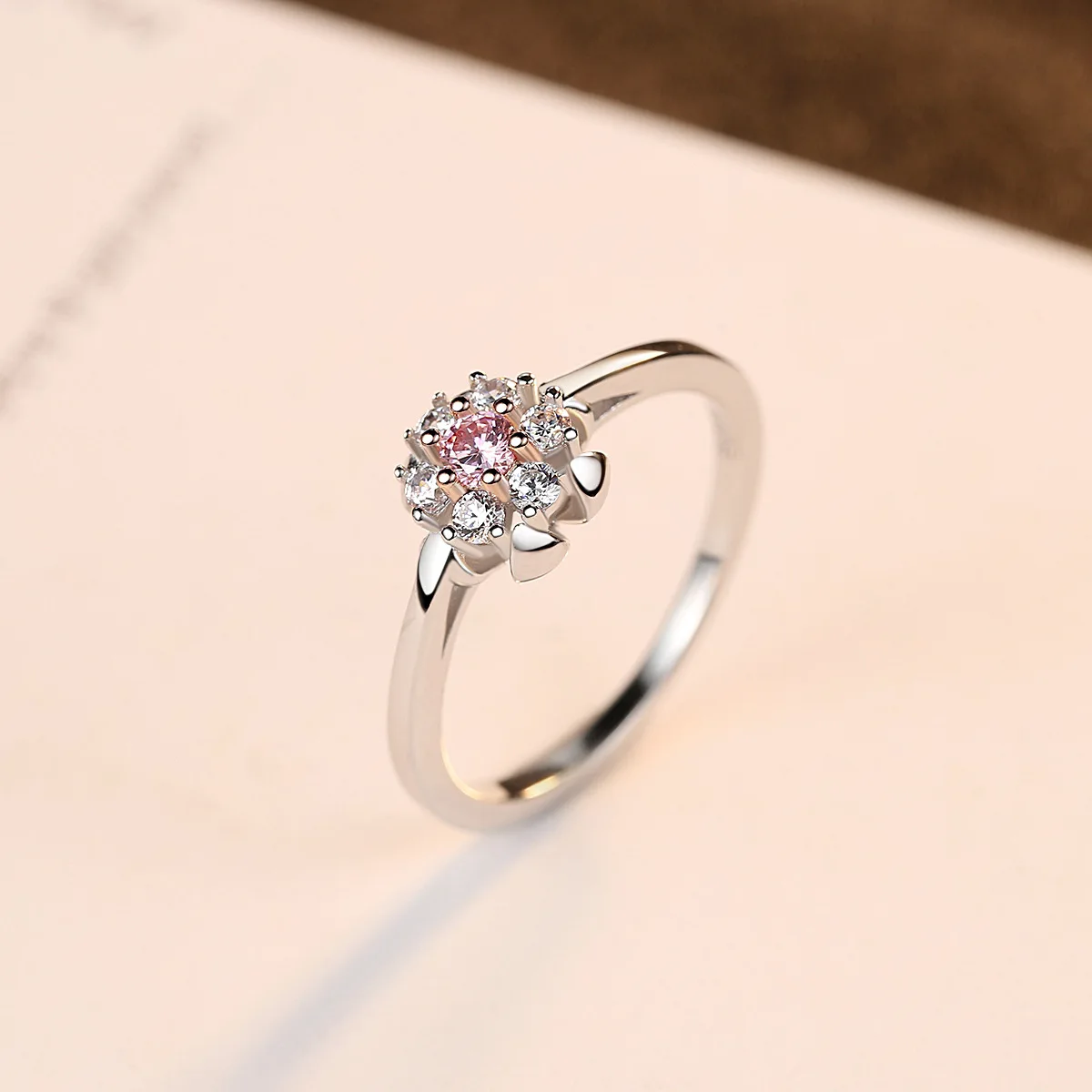 PAG& MAG S925 Серебряное женское кольцо, инкрустированное 3а цирконом, модное милое цветочное кольцо