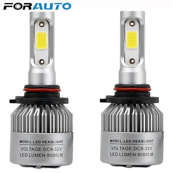 

Two pieces LED H1 H3 H7 H4 H13 H11 9004 880 9007 Auto S2 Car Headlight Bulbs 72W 8000LM 6500K for 9V to 36V 200M lighting range