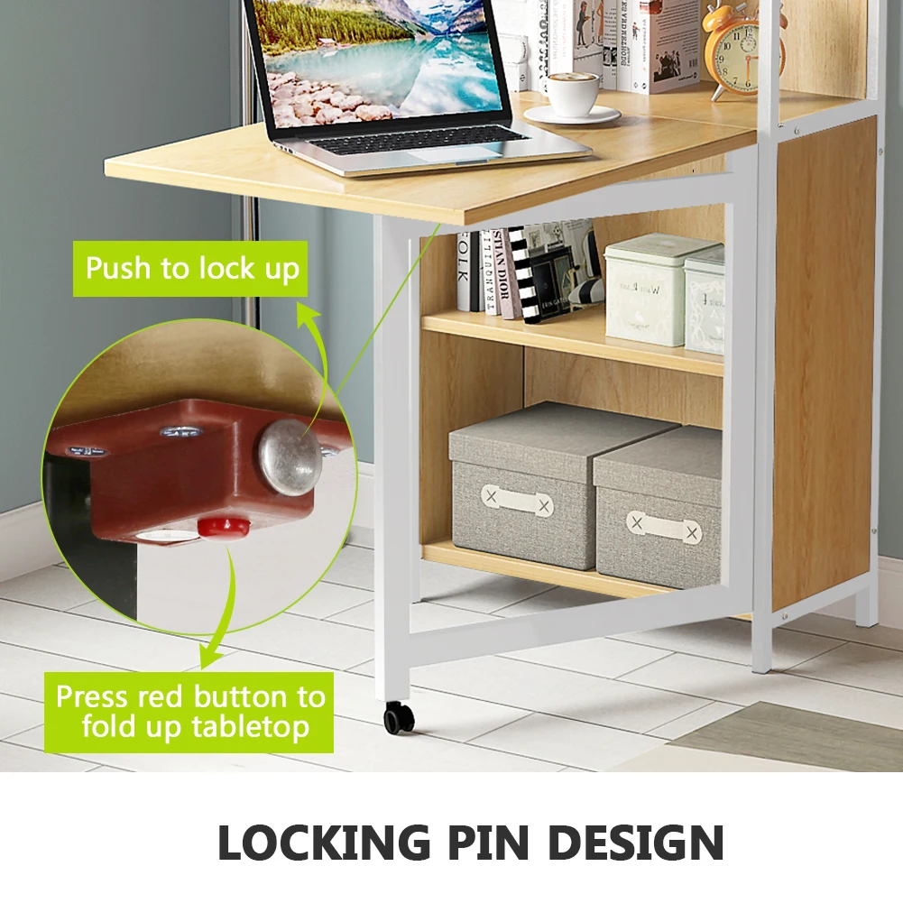 Складной деревянный стол для ноутбука с полкой| |