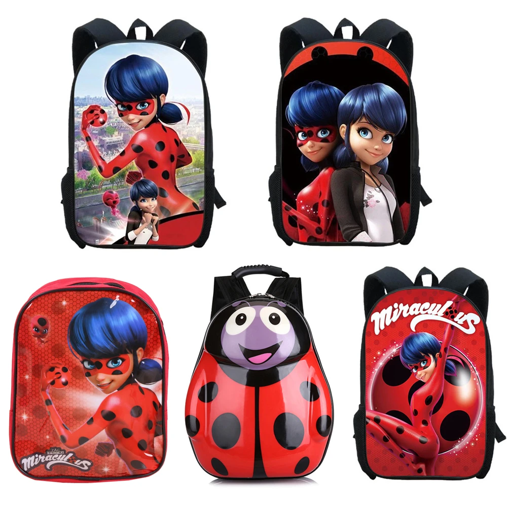 

Ladybug Girl Cartoon Schoolbag Child Backpack Ladybug Bag Ladybug Girl Character Animated Action Figure Child Birthday Gift