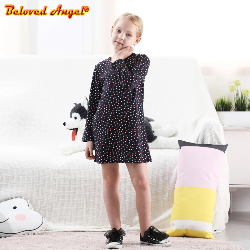 

Новые Брендовые платья для девочек зимние платья с длинными рукавами для маленьких девочек детская одежда из хлопка повседневные платья для От 3 до 8 лет детей