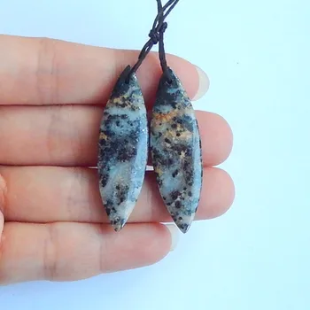 

White Quartz With Pyrite fashion woman Earring,Charms Women Earrings Jewelry Gift Gem Customized,43x13x5mm,9.8g