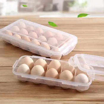 

10/18 Grid Transparent Egg Storage Box Holder Container Kitchen Fridge Egg Organizer Stackable Sealed Dust-proof Fresh-keeping