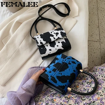 

INS Cow Pattern Crossbody Bag For Women Fashion Small Print Shoulder Bag Female Luxury Handbags Mini Purses Designer Sac A Main