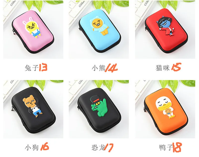 10pcs let Cartoon Mini Headphone Case Earphone Case Box Storage Bag cosmetic Small pieces key Organizer Portable Accessories