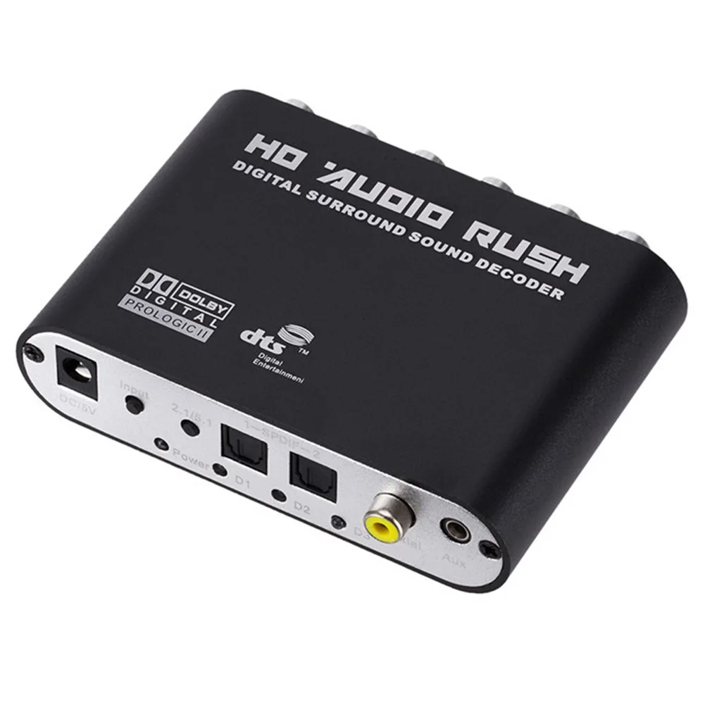 5,1 канальный DTS оптический коаксиальный сигнал HD плеер конвертер аудио декодер AC3 цифровой аналоговый усилитель портативный объемный звук