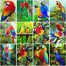 

Full Square Round Drill 5D Diamond Painting Parrot Farmhouse Diamond Embroidery Bird DIY Mosaic Animal Handmade Gift Home Decor