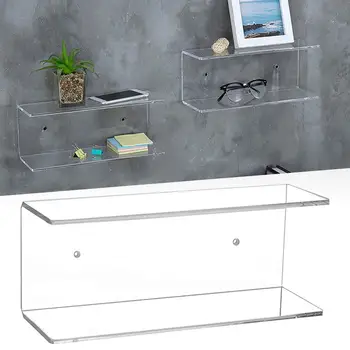 

New 1Pcs Clear Home Office Book Storage Rack Acrylic Wall Floating Ledge Shelf Kid Bookshelf Bathroom Storage Shelves Display