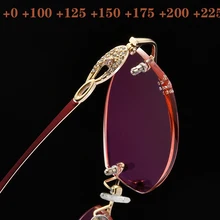 Новые очки для чтения алмазные оправы линзы Превосходное качество без оправы женские солнцезащитные очки Gafas очки Рамка