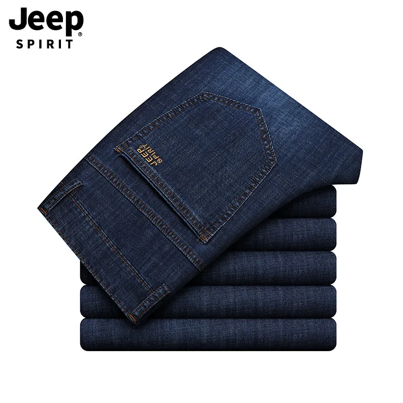 JEEP SPIRIT джинсы мужские брендовые осенние джинсы Hombre хлопковые Умные повседневные мужские джинсы черные синие прямые джинсы homme размер 29-42