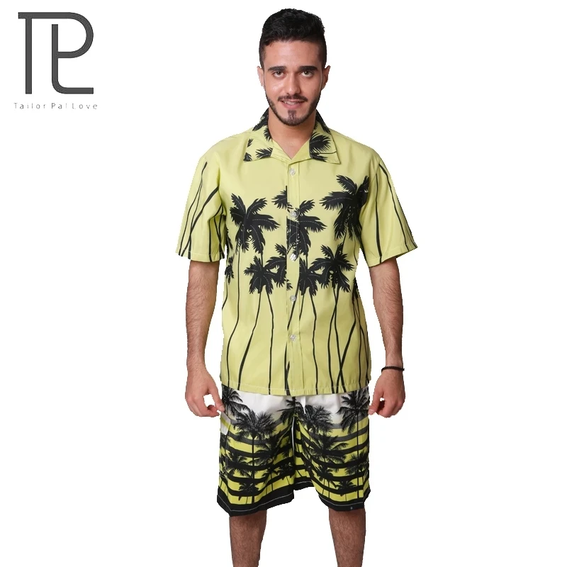 Tailor Pal Love Hawaiian Style Summer wading swimming sports Shirt Men Casual Printed Beach Shirts Short Sleeve Shirts