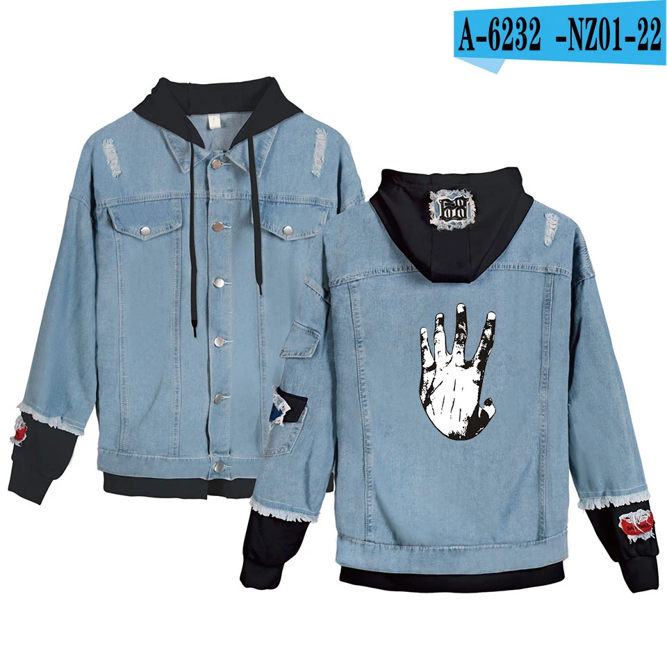 Personality Lil Peep Cry Baby Denim Jacket Xxxtentacion Revenge Hooded Denim Jacket Fit Men/Women Hoodies Autumn sweatshirt