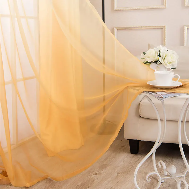 Современные 3d печатные градиентные затемненные глухие шторы для спальни для гостиной плотные шторы для кухни - Цвет: yellow tulle