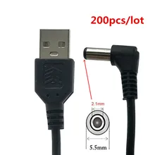 USB штекер 5,5*2,1 мм DC Jack 90 градусов прямоугольный кабель питания AC разъем передачи зарядное устройство конвертер 200 шт./лот DHL