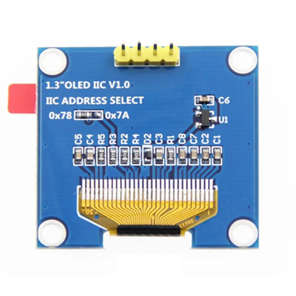1 шт. 4PIN 1," O светодиодный модуль белый/синий цвет 128X64 1,3 дюймов O светодиодный ЖК-дисплей светодиодный Дисплей модуль 1,3" IIC I2C общаться