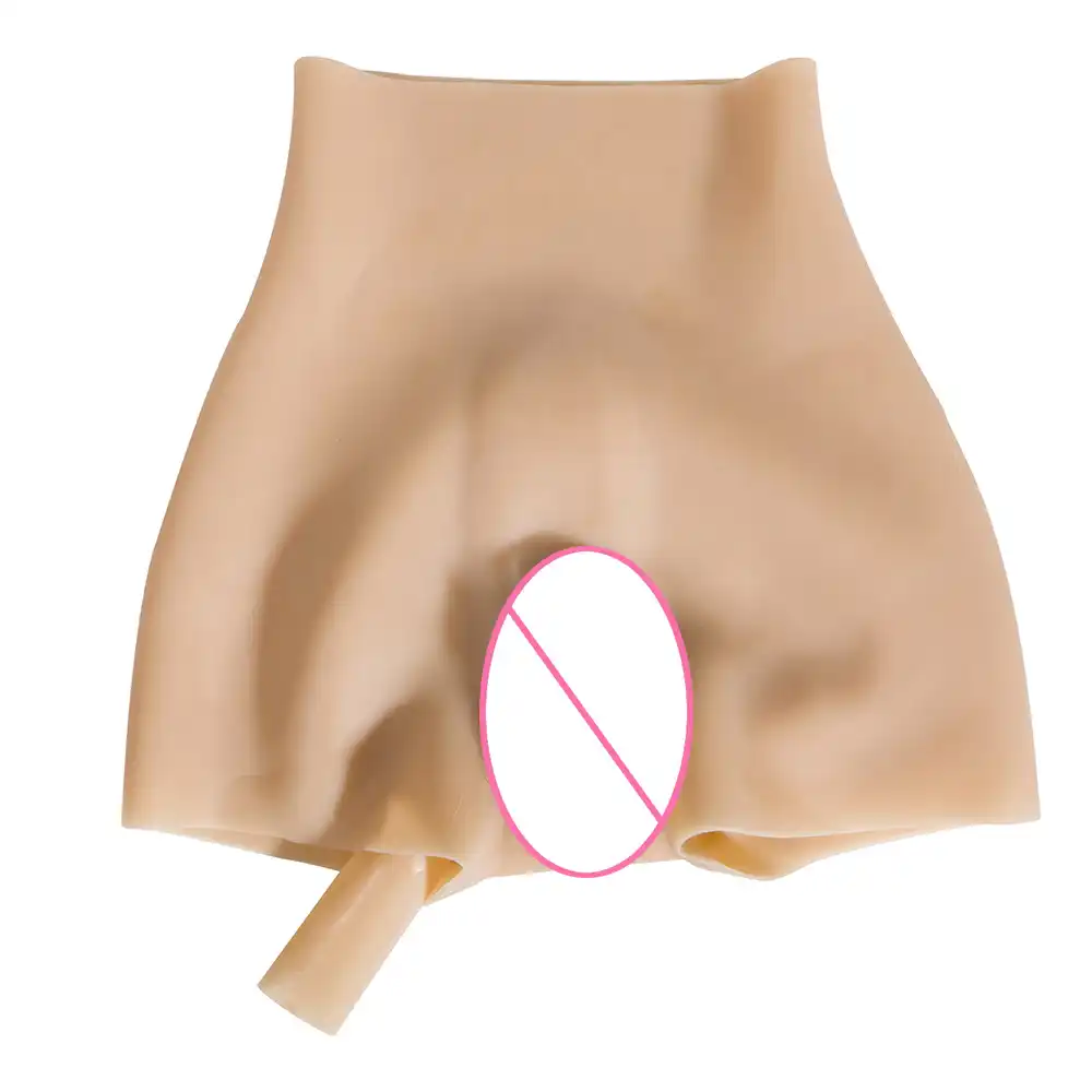 Silicone Buttocks Hips Pads Underwear Vagina Panty White Pubic