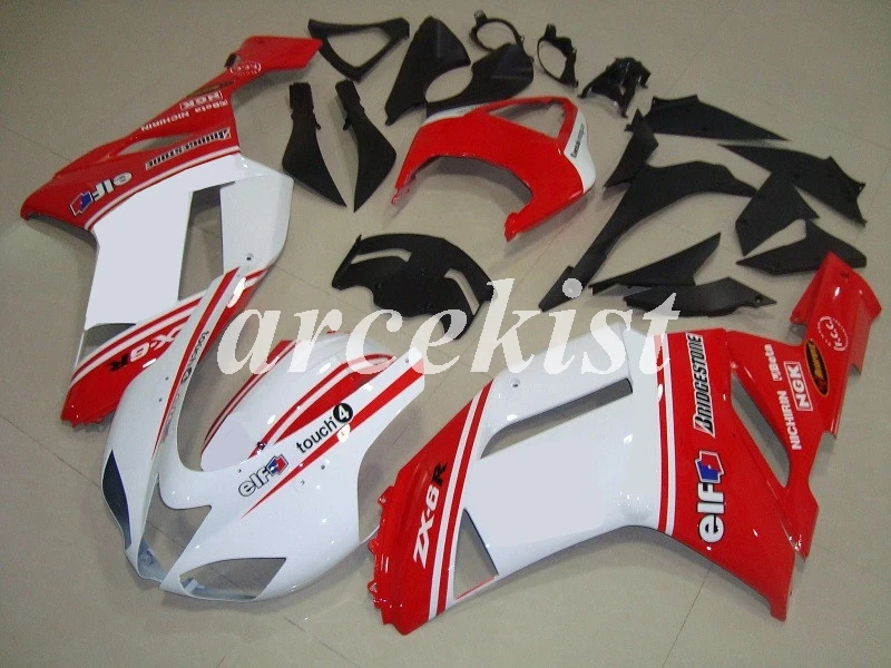 ABS Обтекатели комплект, пригодный для Kawasaki Ninja ZX-6R 2007 2008 636 6R 07 08 боди набор на заказ бесплатно красный черный