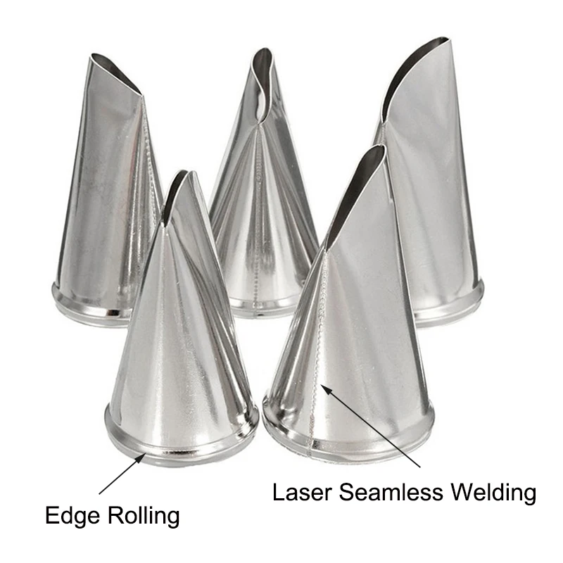 5pcs/set Rose Cake Nozzle Steel Icing Piping Nozzles Cake Cream Decorating Tools Cupcake Pastry Tips
