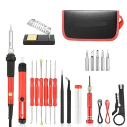 Kit de fer à souder électrique à température réglable 60W, 26 pièces, équipement de soudage du bois, outils de réparation, prise EU/US 110V/220V 