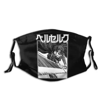 

Fashion Streetwear Berserk Black Swordsman Guts With Replaceable Filters Reusable Mouth Mask
