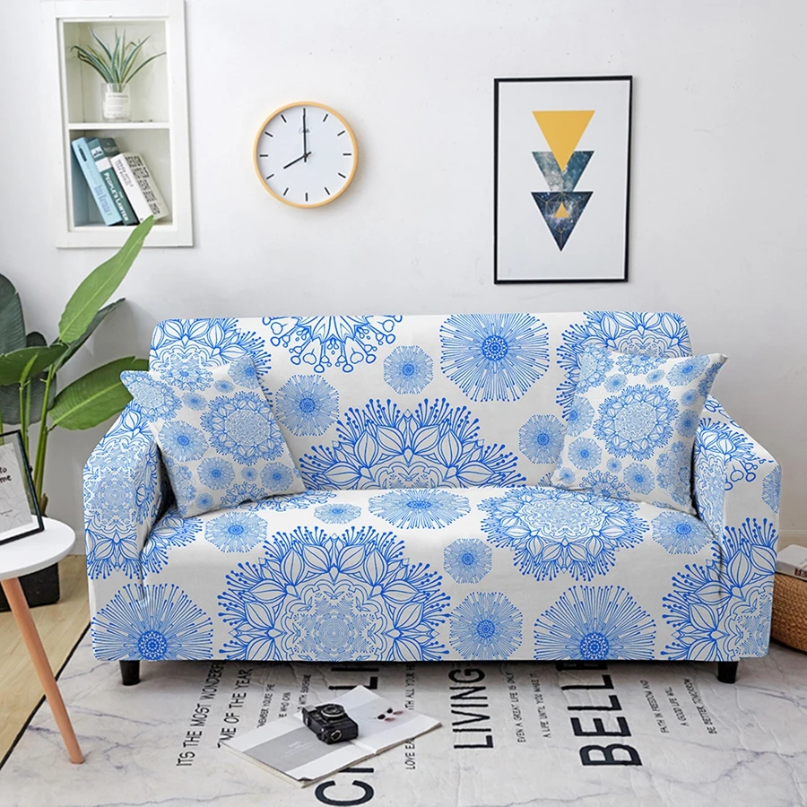 Ethnic Flower Mandala Bohemian Cushions Universal Armchair Furniture Covers Elastic Case on the Corner Sofa Cover 1-4 Seater | Дом и сад