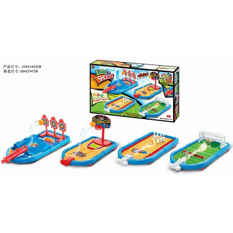 

Educational Tabletop Game 4-in-1 Marble Game Taiwan Basketball Hockey Soccer Table Shooting Parent And Child Interactive Game