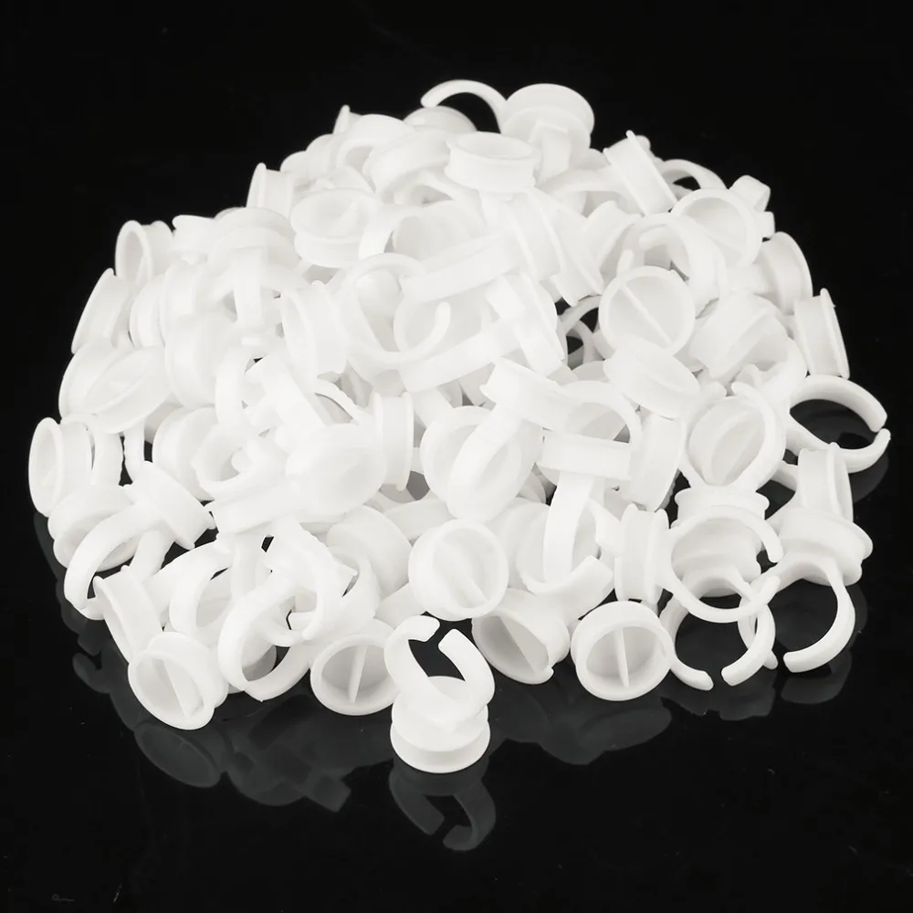 100pcs Wholesale Plastic White Tattoo Ink Ring For Eyebrow Permanent Makeup S Size Tattoo Ink Holders Tattoo Supplies Hot