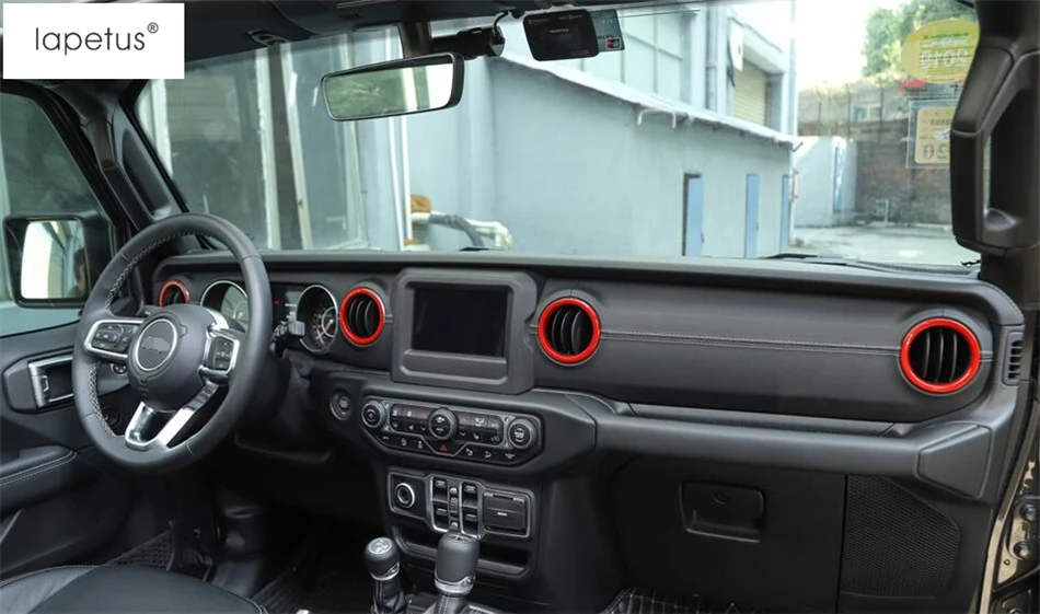 Lapetus аксессуары подходят для Jeep Wrangler JL автомобильный Кондиционер для приборной панели кондиционер выходное отверстие кольцо литье крышка комплект отделка