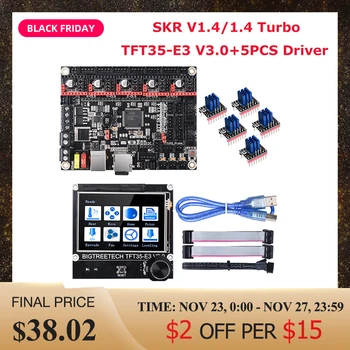 

BIGTREETECH BTT SKR 1.4 Turbo SKR V1.4 Control Board+TFT35-E3 V3.0 Touch Screen TMC2208 TMC2209 Driver MKS GEN L Ender 3 Upgrade