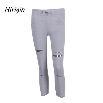 

2020 fashion women bodycon pencil jeans solid Denim Pants Lady Ripped Stretchy Skinny Jeggings Trousers casual slim long pants