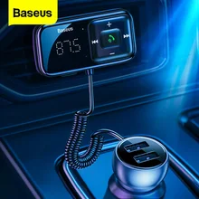 Автомобильный FM-трансмиттер Baseus, Bluetooth, 5,0 USB, AUX, громкая связь, беспроводной комплект, автомобильный радиомодулятор, mp3-плеер Автомобильный FM-трансмиттер Baseus, Bluetooth, 5,0 USB, AUX, громкая связь, беспроводной комплект, автомобильный радиомодулятор, mp3-плеер