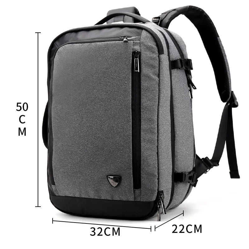 ARCTIC HUNTER New Detachable Waterproof Laptop Men's Backpack Leisure Bag Sport Travel Business Notebook Male Bag Schoolbag Pack - Цвет: Темно-серый