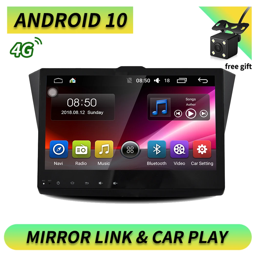 Автомагнитола 2DIN 9 дюймов Android 10 0 мультимедийное Авторадио Bluetooth стерео GPS