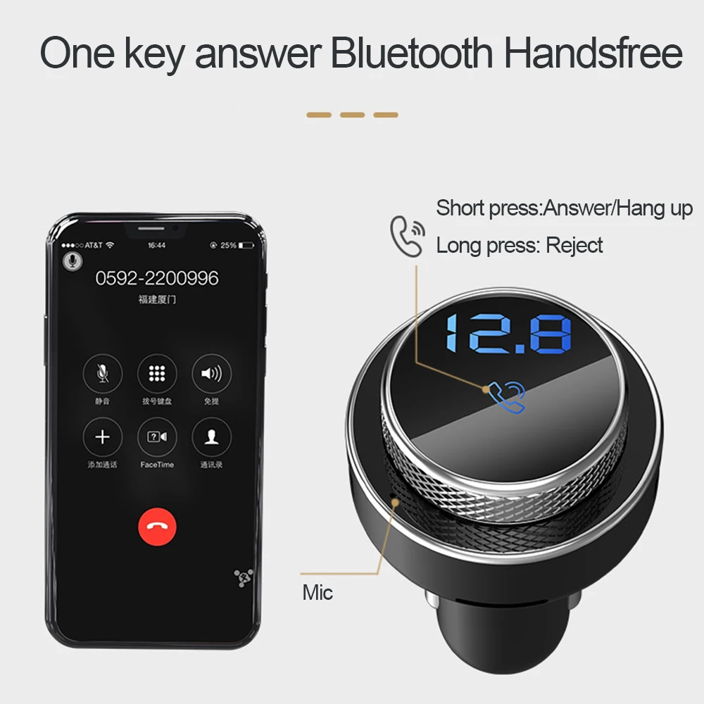 QC3.0 быстрое зарядное устройство для автомобиля Bluetooth 5,0 fm-передатчик Handsfree беспроводной TF/U диск Mp3 аудио плеер автомобильные аксессуары
