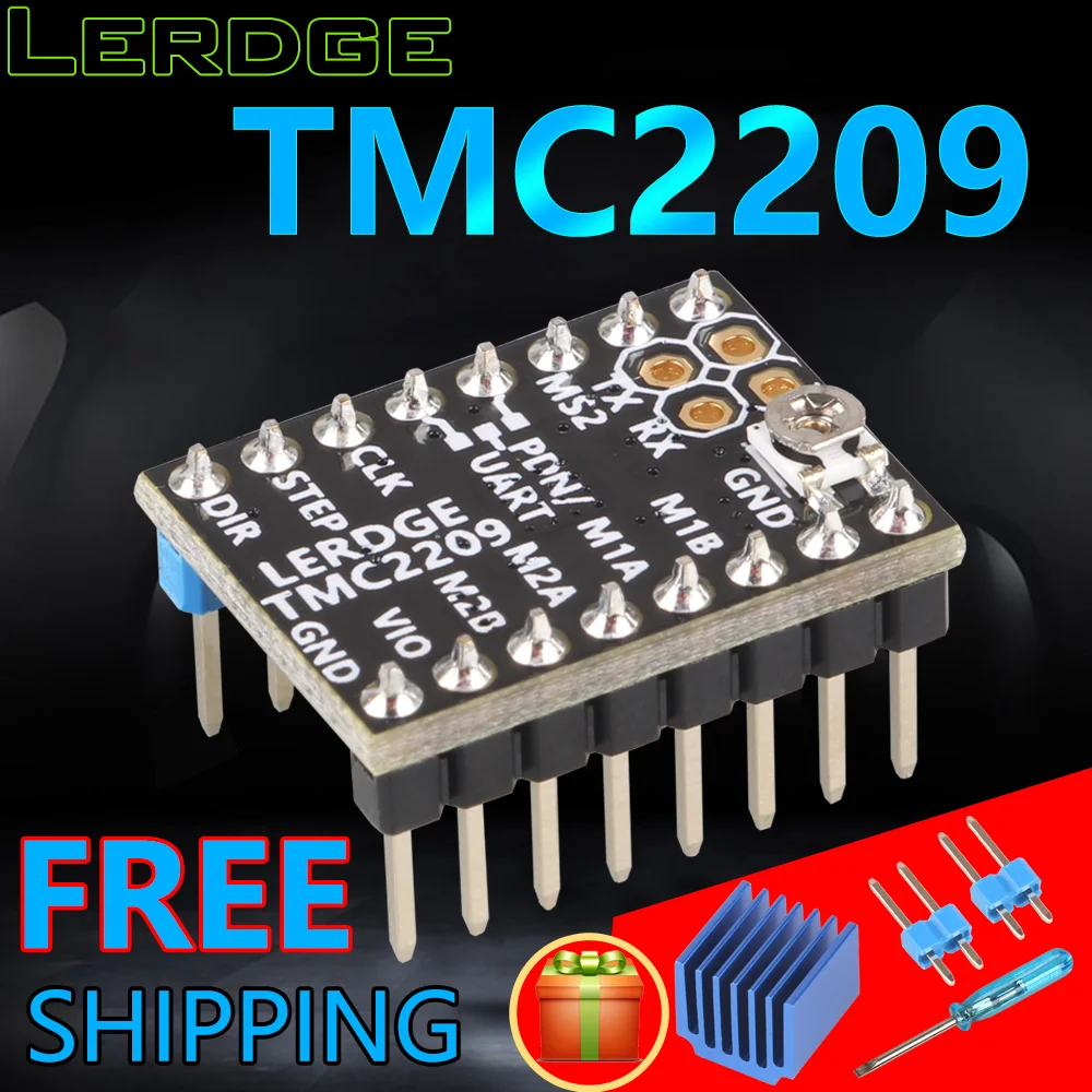 LERDGE TMC2209 Драйвер шагового двигателя UART VS TMC 2208 A4988 lv8729 части 3D-принтера Stepstick 2.0A ультра-тихий Ender3