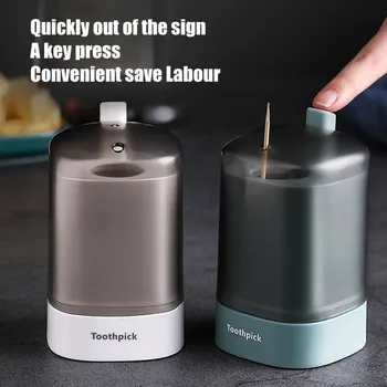 

New Advanced Automatic Pop-up Toothpick Box Holder Container Portable Toothpick Dispenser Wheat Straw Household Storage Box @47